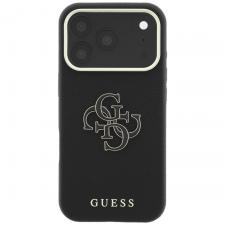 Huse si carcase iPhone 17 Pro, Husa Guess Grained Big Resin Logo compatibila cu iPhone 18 Pro / 17 Pro, Negru, lerato.ro
