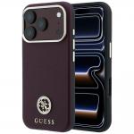 Husa Guess Grained Round Strass Logo cu MagSafe compatibila cu iPhone 18 Pro / 17 Pro, Burgundy 4 - lerato.ro