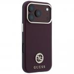 Husa Guess Grained Round Strass Logo cu MagSafe compatibila cu iPhone 18 Pro / 17 Pro, Burgundy 5 - lerato.ro