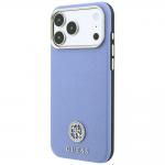Husa Guess Grained Round Strass Logo cu MagSafe compatibila cu iPhone 18 Pro / 17 Pro, Albastru 3 - lerato.ro