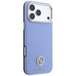 Husa Guess Grained Round Strass Logo cu MagSafe compatibila cu iPhone 18 Pro / 17 Pro, Albastru 5 - lerato.ro
