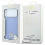 Husa Guess Grained Round Strass Logo cu MagSafe compatibila cu iPhone 18 Pro / 17 Pro, Albastru 9 - lerato.ro