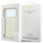 Husa Guess Ring Stand 360 Grained Classic Logo cu MagSafe compatibila cu iPhone 18 Pro / 17 Pro, Bej 9 - lerato.ro
