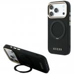 Husa Guess Ring Stand 360 Grained Classic Logo cu MagSafe compatibila cu iPhone 18 Pro Max / 17 Pro Max, Negru 4 - lerato.ro
