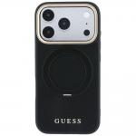 Husa Guess Ring Stand 360 Grained Classic Logo cu MagSafe compatibila cu iPhone 18 Pro Max / 17 Pro Max, Negru 2 - lerato.ro