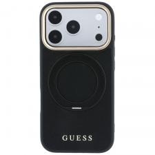 Husa Guess Ring Stand 360 Grained Classic Logo cu MagSafe compatibila cu iPhone 18 Pro Max / 17 Pro Max, Negru