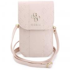 Genti dama, Geanta universala din piele ecologica Guess Peony 4G Classic Logos Stripe, Roz, lerato.ro