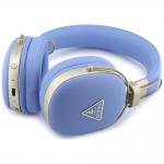 Casti wireless Guess Grained Triangle Gold Logo, ENC, Bluetooth 5.4, Autonomie 26h, USB-C, Albastru 3 - lerato.ro
