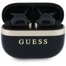Casti wireless Guess Glossy Gold Line Printed Classic Logo, Bluetooth 5.4, 300mAh, Autonomie 16h, USB-C, Negru