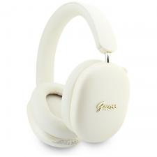 Casti wireless Guess Metallic Effect Metal Script Logo, ENC, Bluetooth 5.4, Autonomie 26h, USB-C, Bej