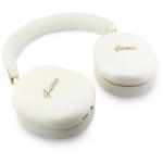 Casti wireless Guess Metallic Effect Metal Script Logo, ENC, Bluetooth 5.4, Autonomie 26h, USB-C, Bej 4 - lerato.ro