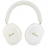 Casti wireless Guess Metallic Effect Metal Script Logo, ENC, Bluetooth 5.4, Autonomie 26h, USB-C, Bej 5 - lerato.ro