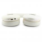 Casti wireless Guess Metallic Effect Metal Script Logo, ENC, Bluetooth 5.4, Autonomie 26h, USB-C, Bej 7 - lerato.ro