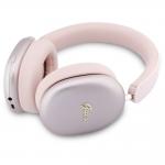 Casti wireless Guess Metallic Effect Metal Script Logo, ENC, Bluetooth 5.4, Autonomie 26h, USB-C, Roz 3 - lerato.ro
