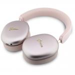 Casti wireless Guess Metallic Effect Metal Script Logo, ENC, Bluetooth 5.4, Autonomie 26h, USB-C, Roz 6 - lerato.ro