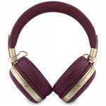 Casti wireless Guess Grained Triangle Gold Logo, over the ear, Bluetooth 5.4, ENC, timp incarcare 2h, autonomie totala 26h, 200mAh, USB-C, Burgundy 4 - lerato.ro