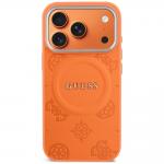 Husa Guess Peony Hot Stamp cu MagSafe compatibila cu iPhone 18 Pro Max / 17 Pro Max, Portocaliu 2 - lerato.ro