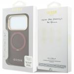 Husa Guess Ring Stand 360 Grained Classic Logo cu MagSafe compatibila cu iPhone 18 Pro / 17 Pro, Burgundy 9 - lerato.ro