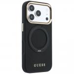 Husa Guess Ring Stand 360 Grained Classic Logo cu MagSafe compatibila cu iPhone 18 Pro / 17 Pro, Negru 5 - lerato.ro