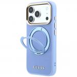 Husa Guess Ring Stand 360 Grained Classic Logo cu MagSafe compatibila cu iPhone 18 Pro / 17 Pro, Light Blue 3 - lerato.ro