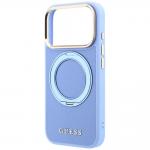 Husa Guess Ring Stand 360 Grained Classic Logo cu MagSafe compatibila cu iPhone 18 Pro / 17 Pro, Light Blue 7 - lerato.ro