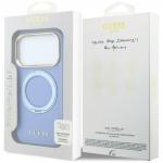 Husa Guess Ring Stand 360 Grained Classic Logo cu MagSafe compatibila cu iPhone 18 Pro / 17 Pro, Light Blue 9 - lerato.ro