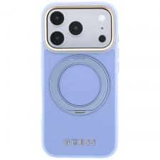 Husa Guess Ring Stand 360 Grained Classic Logo cu MagSafe compatibila cu iPhone 18 Pro Max / 17 Pro Max, Light Blue