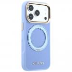 Husa Guess Ring Stand 360 Grained Classic Logo cu MagSafe compatibila cu iPhone 18 Pro Max / 17 Pro Max, Light Blue 5 - lerato.ro