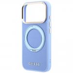 Husa Guess Ring Stand 360 Grained Classic Logo cu MagSafe compatibila cu iPhone 18 Pro Max / 17 Pro Max, Light Blue 7 - lerato.ro