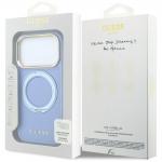 Husa Guess Ring Stand 360 Grained Classic Logo cu MagSafe compatibila cu iPhone 18 Pro Max / 17 Pro Max, Light Blue 9 - lerato.ro