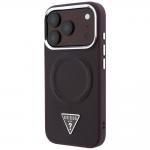 Husa Guess Triangle Logo cu MagSafe compatibila cu iPhone 18 Pro Max / 17 Pro Max, Burgundy 3 - lerato.ro