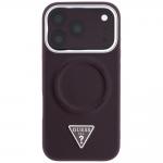 Husa Guess Triangle Logo cu MagSafe compatibila cu iPhone 18 Pro Max / 17 Pro Max, Burgundy 2 - lerato.ro