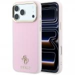 Husa Guess Saffiano Small 4G Classic Logo cu MagSafe compatibila cu iPhone 18 Pro / 17 Pro, Roz 4 - lerato.ro