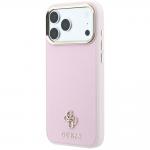 Husa Guess Saffiano Small 4G Classic Logo cu MagSafe compatibila cu iPhone 18 Pro / 17 Pro, Roz 3 - lerato.ro