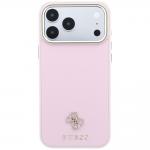 Husa Guess Saffiano Small 4G Classic Logo cu MagSafe compatibila cu iPhone 18 Pro / 17 Pro, Roz 2 - lerato.ro