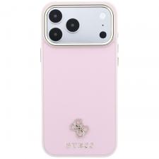 Huse si carcase iPhone 17 Pro, Husa Guess Saffiano Small 4G Classic Logo cu MagSafe compatibila cu iPhone 18 Pro / 17 Pro, Roz, lerato.ro