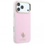 Husa Guess Saffiano Small 4G Classic Logo cu MagSafe compatibila cu iPhone 18 Pro / 17 Pro, Roz 5 - lerato.ro