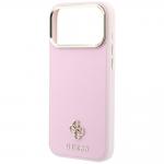 Husa Guess Saffiano Small 4G Classic Logo cu MagSafe compatibila cu iPhone 18 Pro / 17 Pro, Roz 7 - lerato.ro