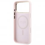 Husa Guess Saffiano Small 4G Classic Logo cu MagSafe compatibila cu iPhone 18 Pro / 17 Pro, Roz 8 - lerato.ro