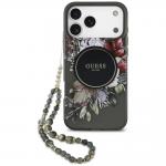 Husa Guess IML Flowers Pearl Strap cu MagSafe compatibila cu iPhone 18 Pro Max / 17 Pro Max, Negru 2 - lerato.ro