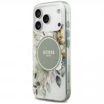 Husa Guess IML Flower and Tonal Circle cu MagSafe compatibila cu iPhone 18 Pro / 17 Pro, Verde 3 - lerato.ro
