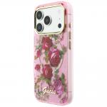 Husa Guess IML Glitter Blossom Roses cu MagSafe compatibila cu iPhone 18 Pro Max / 17 Pro Max, Roz 3 - lerato.ro