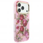 Husa Guess IML Glitter Blossom Roses cu MagSafe compatibila cu iPhone 18 Pro Max / 17 Pro Max, Roz 5 - lerato.ro