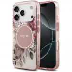 Husa Guess IML Flower and Tonal Circle cu MagSafe compatibila cu iPhone 18 Pro / 17 Pro, Roz 4 - lerato.ro