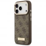 Husa Guess 4G Logo Plate cu MagSafe compatibila cu iPhone 18 Pro / 17 Pro, Maro 3 - lerato.ro