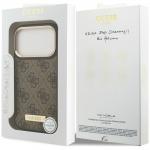 Husa Guess 4G Logo Plate cu MagSafe compatibila cu iPhone 18 Pro / 17 Pro, Maro 9 - lerato.ro