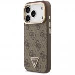 Husa Guess 4G PU Triangle Logo Camera Stand cu MagSafe compatibila cu iPhone 18 Pro / 17 Pro, Maro 3 - lerato.ro