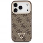 Husa Guess 4G PU Triangle Logo Camera Stand cu MagSafe compatibila cu iPhone 18 Pro / 17 Pro, Maro 2 - lerato.ro