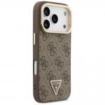 Husa Guess 4G PU Triangle Logo Camera Stand cu MagSafe compatibila cu iPhone 18 Pro / 17 Pro, Maro 5 - lerato.ro