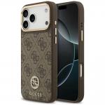 Husa Guess 4G Strass Logo cu MagSafe compatibila cu iPhone 18 Pro Max / 17 Pro Max, Maro 4 - lerato.ro